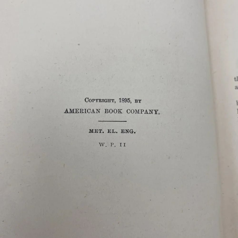 Antique 1895 Metcalf's Elementary English American Book Company HC‎ Reader